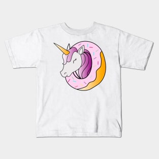 Unicorn in Donut Art Kids T-Shirt